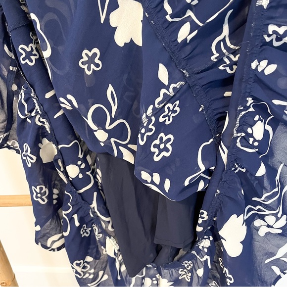 Reformation NWT Navy White Floral Kealy Dress Size 10 - Picture 11 of 11